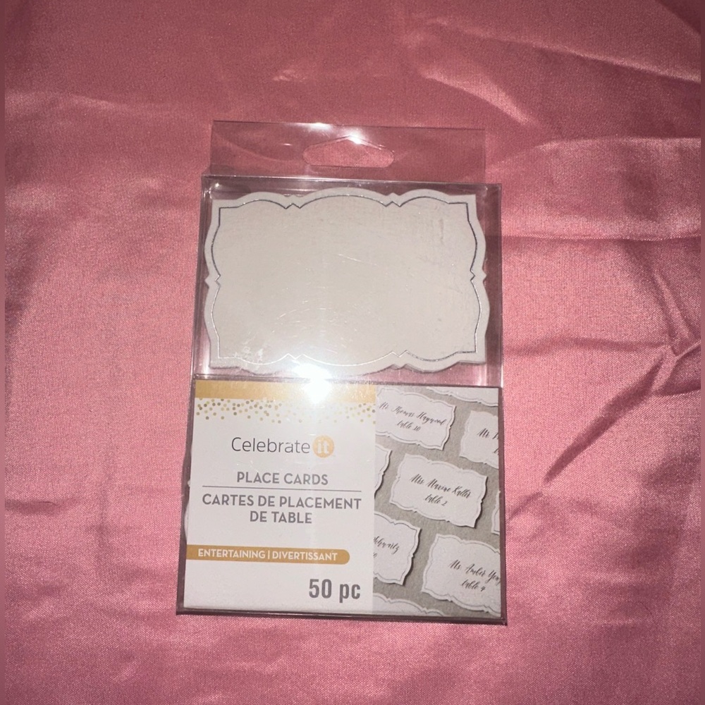 Celebrate It Elegant White Place Cards